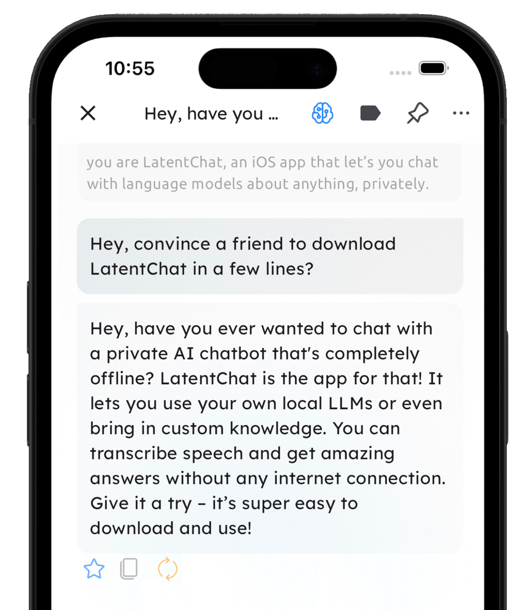 A screenshot of a LatentChat conversation